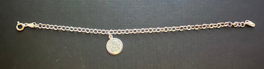 ITALY .925 Silver Charm/Chain Bracelet