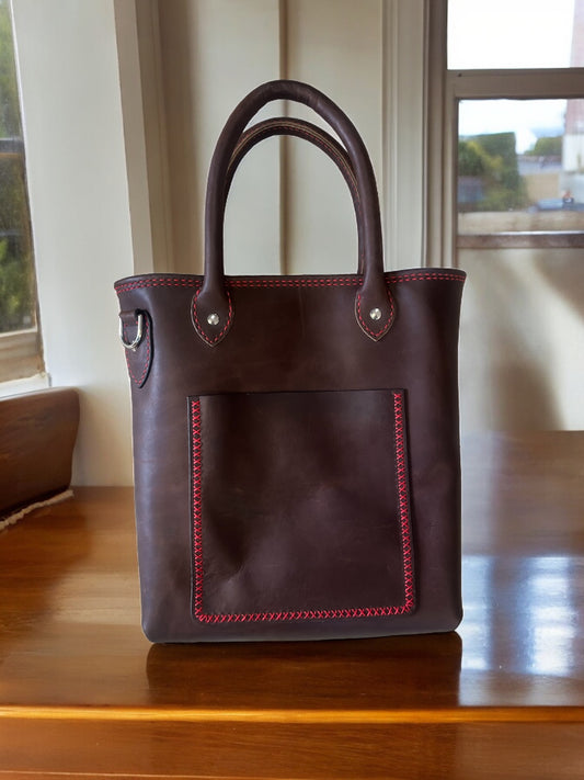 Medium Brown Havana Leather Tote Bag
