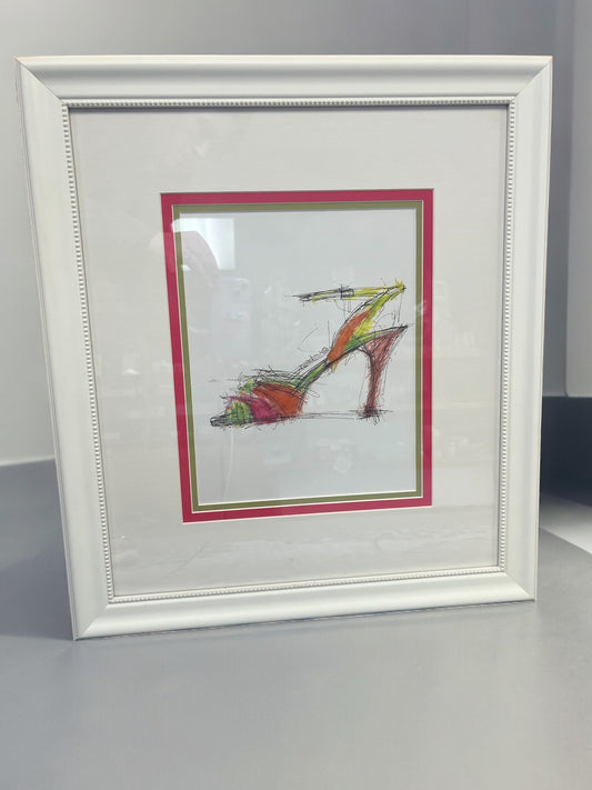 “Peacock Shoe” Print by Rhonda Corley