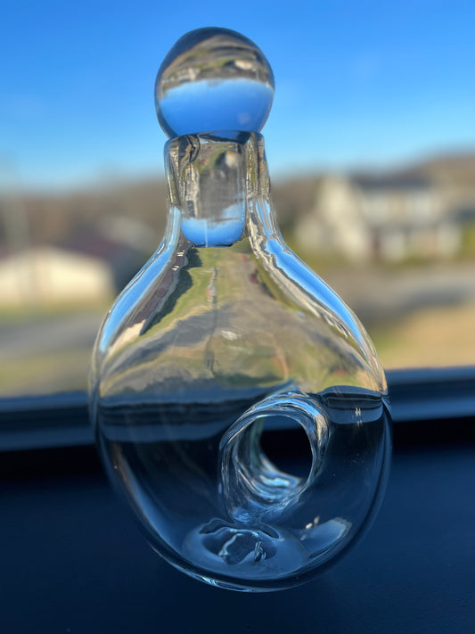 Hand Blown Clear Decanter + Stopper