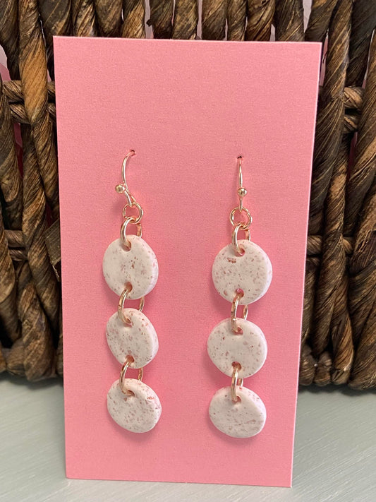 White Wee Bits Drop Polymer Clay Earrings