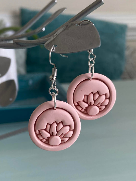 Light Pink Flower Drop Earrings