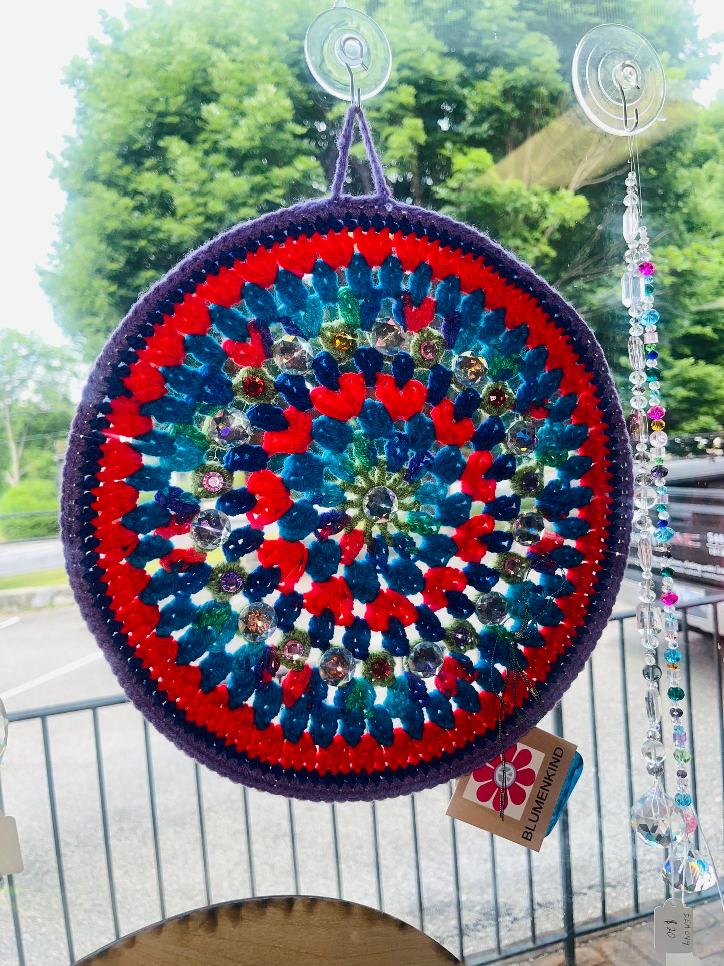 Colorful Mandala Sun Catchers with Beaded Gems