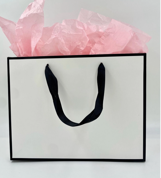 White Gift Bag with Black Trim