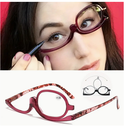 Rotating Single Lens Magnifying Makeup Application Glasses