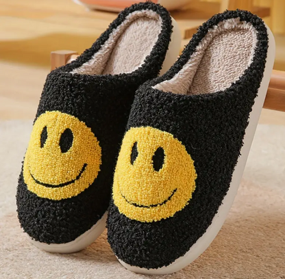 Smiley Face Plush Slippers