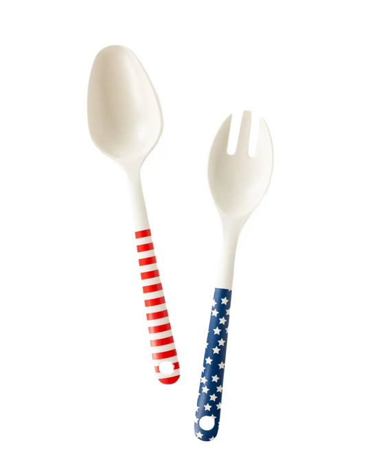 Reusable Salad Spoon & Fork: Stars & Stripes